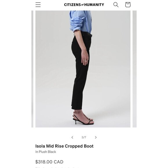 NWT Size 34 - Citizens of Humanity Isola Mid Rise Cropped Bootcut Jeans - Picture 3 of 14